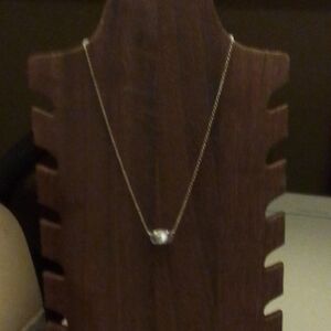 Elegant Silver Necklace with Clear Stone KENDRA SCOTT 9"